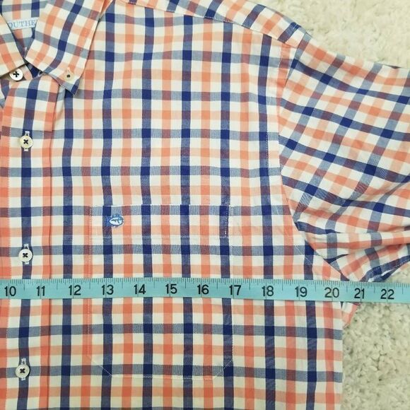 Southern Tide Pink Blue Plaid Button Down Small - Picture 4 of 9